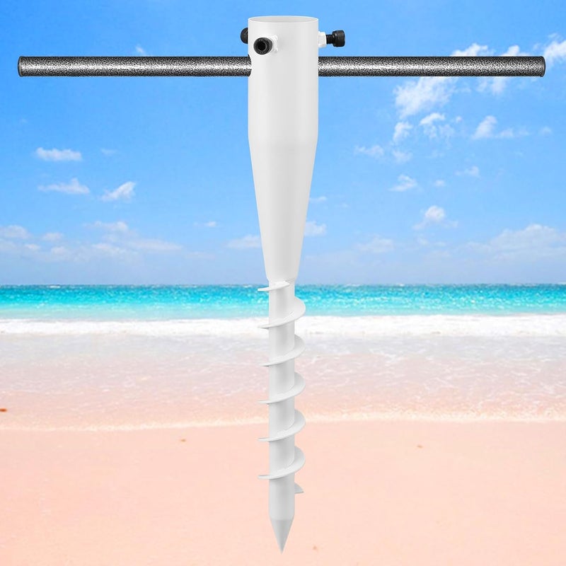 DAKEPOLE Beach Umbrella Sand Anchor,Heavy Duty Metal No Dig Beach Sand Ground Umbrella Anchor Stake,Windproof Strong Umbrella Screw Holder Stand for Umbrellas,Poles, Christmas Tree Stand Holder - Image 1